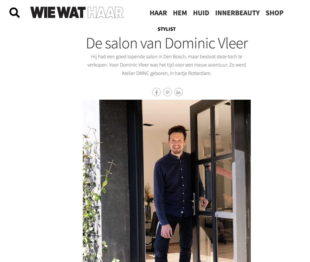 wie wat haar interview kappers training dominic vleer